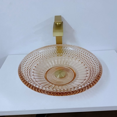 라운드 세척 배신 그릇 크리스털 잔 호박색 욕실 L450 W450 H120mm