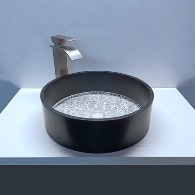 400*400*120mm 블랙 엣지 유리 세탁기 배수구 크기 1.77 인치
