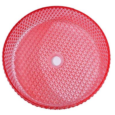 크리스털 잔 빨간 손 씻는 세면기 화장실 선박 싱크대