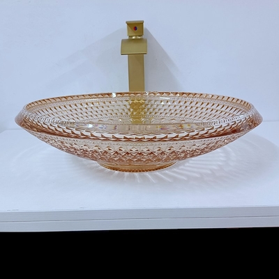 라운드 세척 배신 그릇 크리스털 잔 호박색 욕실 L450 W450 H120mm