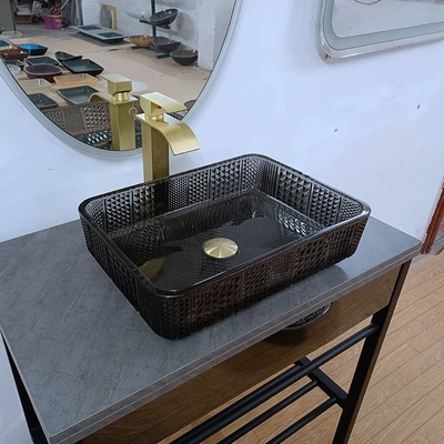 안경 구형 용기는 검은 깊은 욕실 투명 결정체를 가라앉힙니다