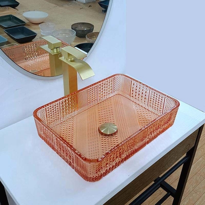 크리스탈 무상함 최고 유리 세척 배신 직사각형 오렌지 L445 W330 H105mm 12 밀리미터 두께