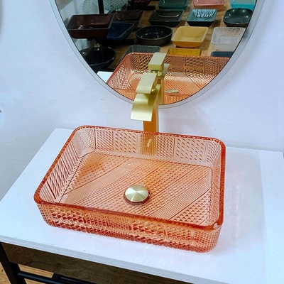 크리스탈 무상함 최고 유리 세척 배신 직사각형 오렌지 L445 W330 H105mm 12 밀리미터 두께