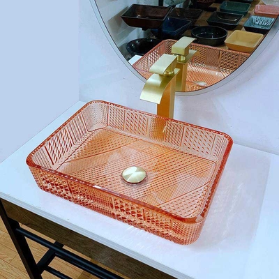 크리스탈 무상함 최고 유리 세척 배신 직사각형 오렌지 L445 W330 H105mm 12 밀리미터 두께