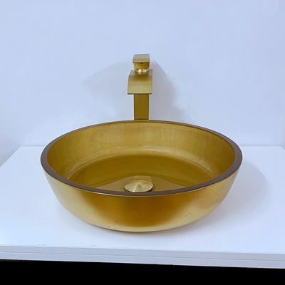 110 밀리미터 높이 브러시 글라스 독 그릇 420 밀리미터 길이는 순환 선박 싱크를 둥글게 합니다