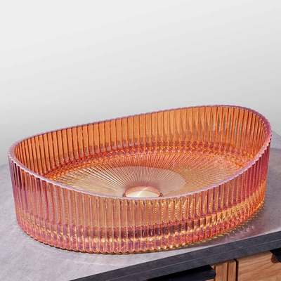 콘트톱에 장착 된 유리 싱크 베이징 500*370*140mm 현대 욕실