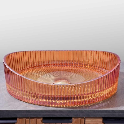콘트톱에 장착 된 유리 싱크 베이징 500*370*140mm 현대 욕실